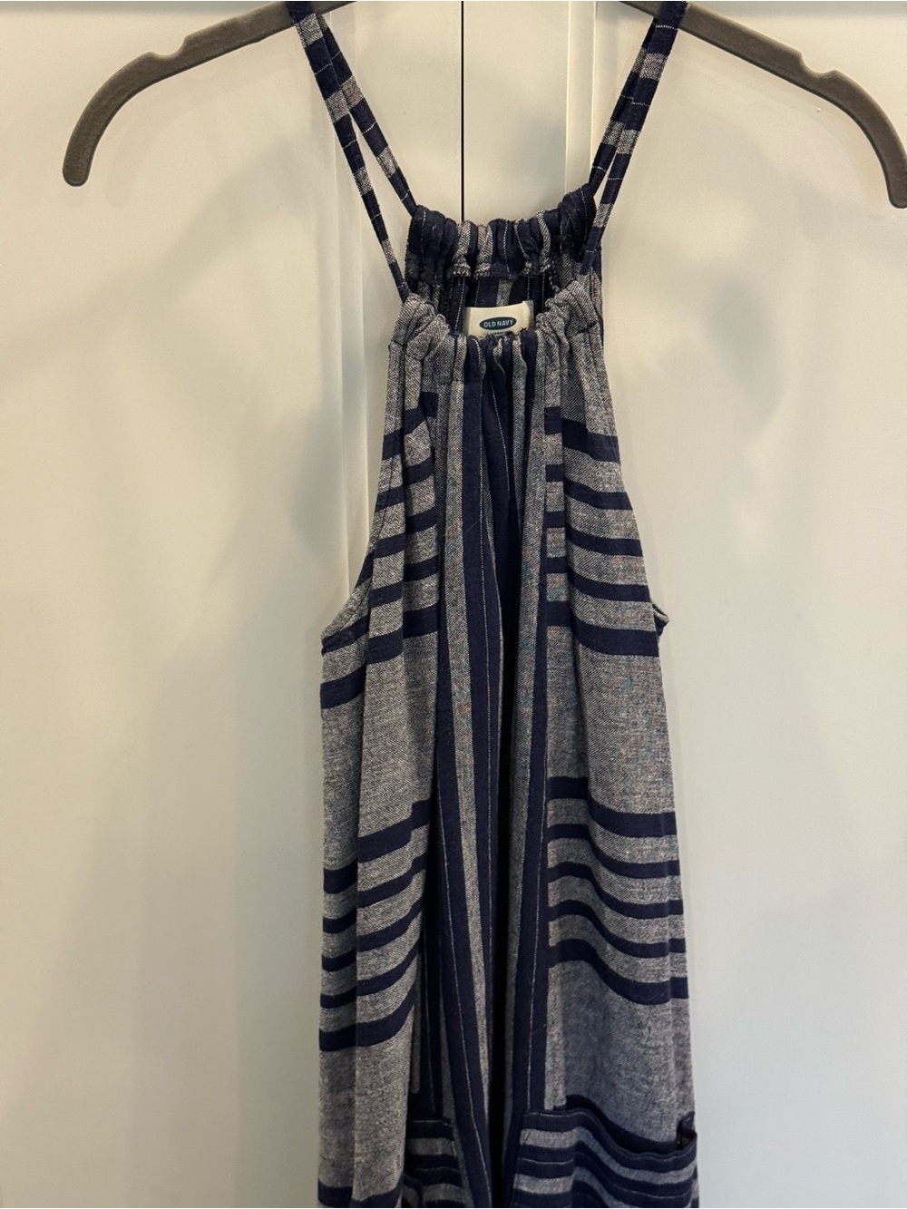 Old Navy womens Navy and Gray Striped One-Piece